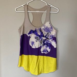 Sparkly purple and yellow tank top
